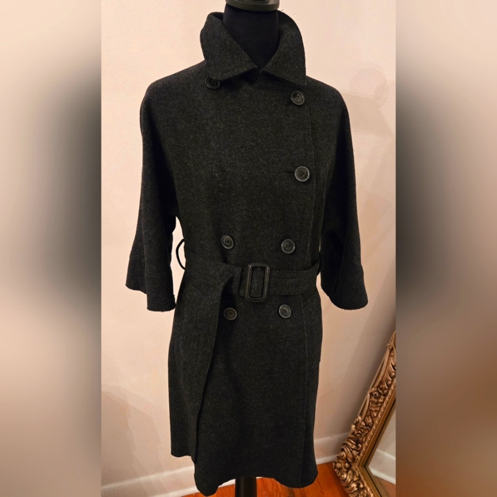 United Colors Of Benetton Vintage Wool Double Breasted Coat Womens EU 42